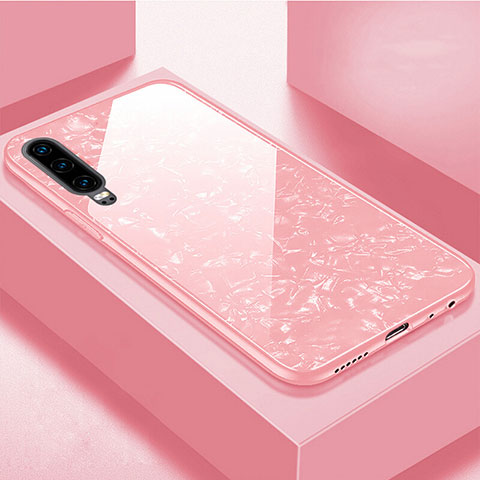 Custodia Silicone Specchio Laterale Cover M01 per Huawei P30 Rosa
