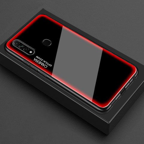 Custodia Silicone Specchio Laterale Cover M01 per Oppo A8 Rosso