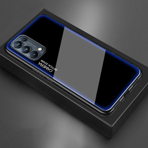 Custodia Silicone Specchio Laterale Cover M01 per Oppo Find X3 Lite 5G Blu