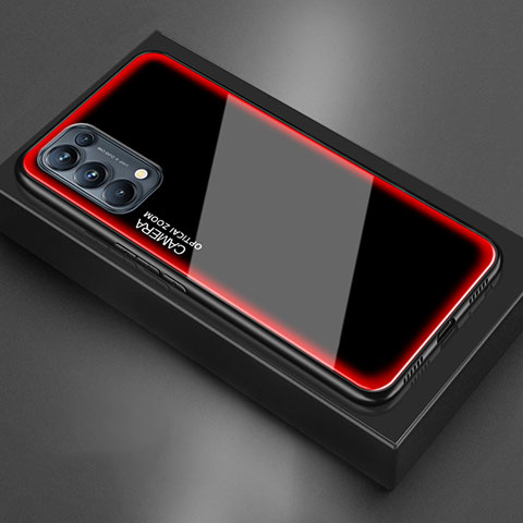 Custodia Silicone Specchio Laterale Cover M01 per Oppo Find X3 Lite 5G Rosso