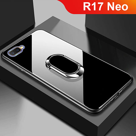 Custodia Silicone Specchio Laterale Cover M01 per Oppo R17 Neo Nero