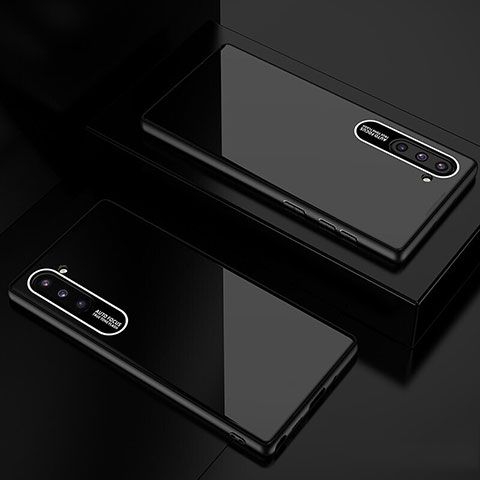Custodia Silicone Specchio Laterale Cover M01 per Samsung Galaxy Note 10 5G Nero