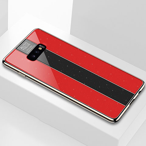 Custodia Silicone Specchio Laterale Cover M01 per Samsung Galaxy S10e Rosso