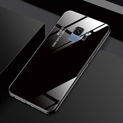 Custodia Silicone Specchio Laterale Cover M01 per Samsung Galaxy S9 Nero