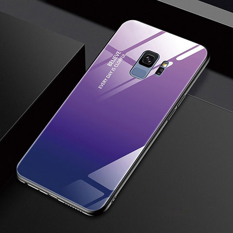 Custodia Silicone Specchio Laterale Cover M01 per Samsung Galaxy S9 Viola