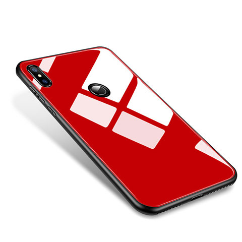 Custodia Silicone Specchio Laterale Cover M01 per Xiaomi Mi 8 Rosso