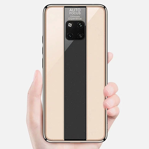 Custodia Silicone Specchio Laterale Cover M02 per Huawei Mate 20 Pro Oro