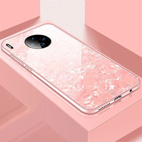 Custodia Silicone Specchio Laterale Cover M02 per Huawei Mate 30 Pro Oro Rosa