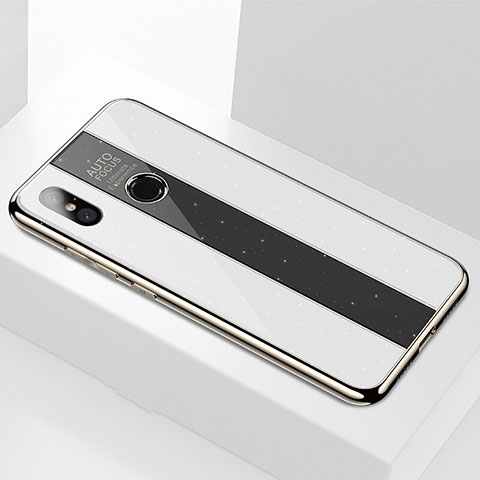 Custodia Silicone Specchio Laterale Cover M02 per Xiaomi Mi 6X Bianco