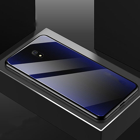 Custodia Silicone Specchio Laterale Cover M02 per Xiaomi Redmi 8A Blu