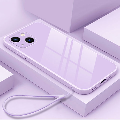 Custodia Silicone Specchio Laterale Cover M03 per Apple iPhone 13 Mini Viola