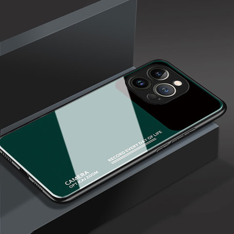 Custodia Silicone Specchio Laterale Cover M03 per Apple iPhone 13 Pro Max Verde