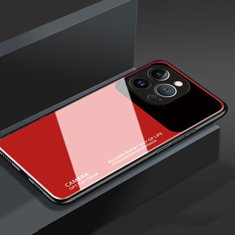 Custodia Silicone Specchio Laterale Cover M03 per Apple iPhone 14 Pro Rosso