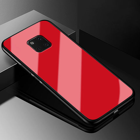 Custodia Silicone Specchio Laterale Cover M03 per Huawei Mate 20 Pro Rosso