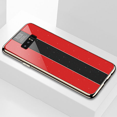 Custodia Silicone Specchio Laterale Cover M03 per Samsung Galaxy Note 8 Duos N950F Rosso