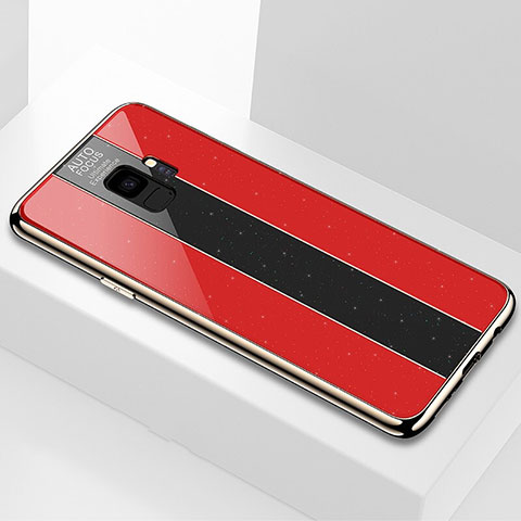Custodia Silicone Specchio Laterale Cover M03 per Samsung Galaxy S9 Rosso
