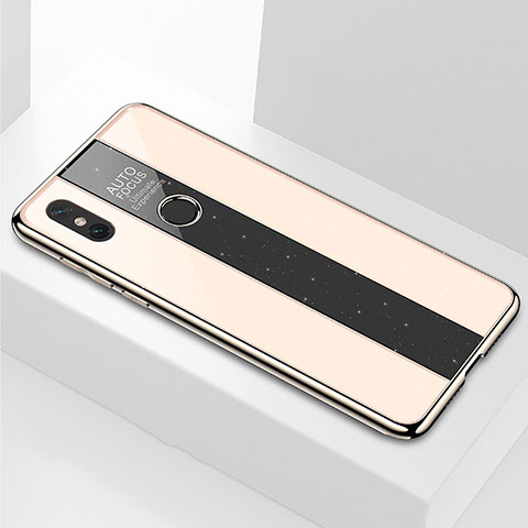 Custodia Silicone Specchio Laterale Cover M03 per Xiaomi Mi Mix 3 Oro