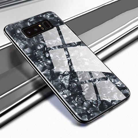 Custodia Silicone Specchio Laterale Cover M04 per Samsung Galaxy Note 8 Nero