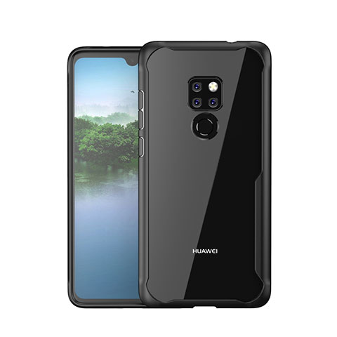 Custodia Silicone Specchio Laterale Cover M05 per Huawei Mate 20 Nero