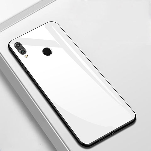 Custodia Silicone Specchio Laterale Cover M05 per Huawei Y9 (2019) Bianco