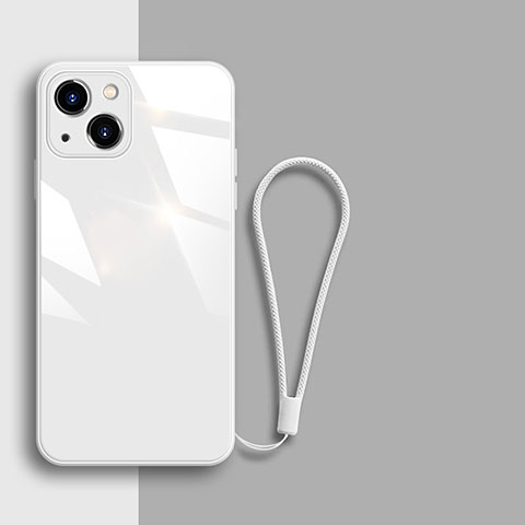 Custodia Silicone Specchio Laterale Cover M08 per Apple iPhone 13 Bianco