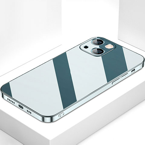 Custodia Silicone Specchio Laterale Cover M09 per Apple iPhone 13 Mini Blu