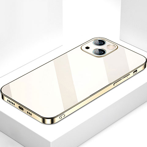 Custodia Silicone Specchio Laterale Cover M09 per Apple iPhone 14 Oro