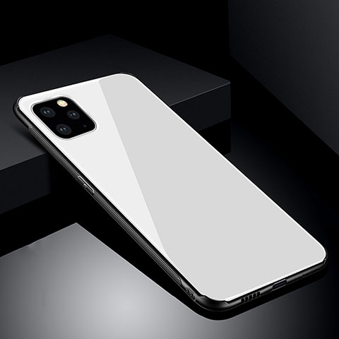 Custodia Silicone Specchio Laterale Cover per Apple iPhone 11 Pro Max Bianco