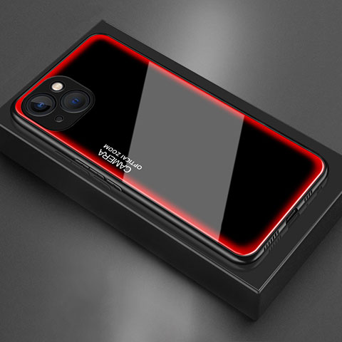 Custodia Silicone Specchio Laterale Cover per Apple iPhone 13 Mini Rosso