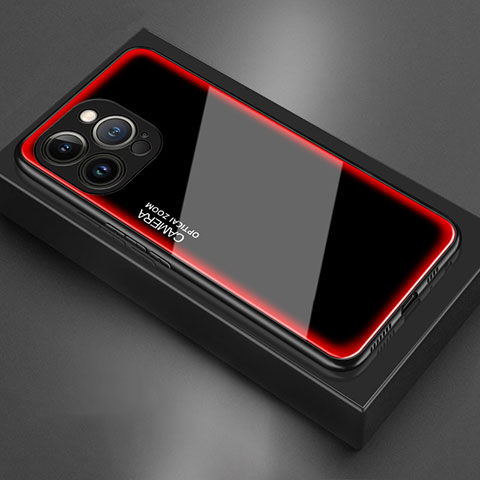 Custodia Silicone Specchio Laterale Cover per Apple iPhone 13 Pro Max Rosso