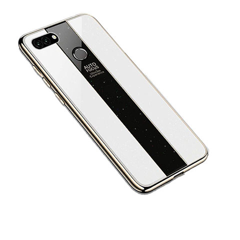 Custodia Silicone Specchio Laterale Cover per Huawei Enjoy 8 Plus Bianco