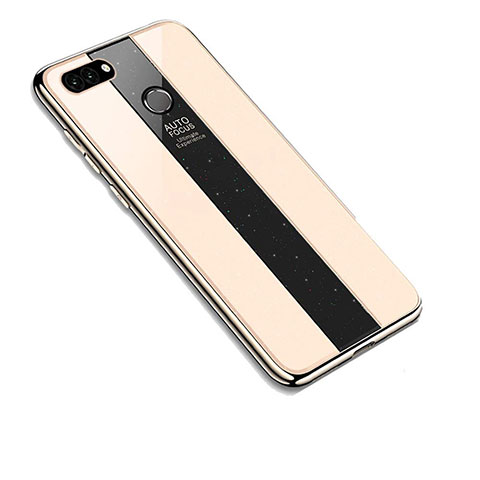 Custodia Silicone Specchio Laterale Cover per Huawei Enjoy 8 Plus Oro