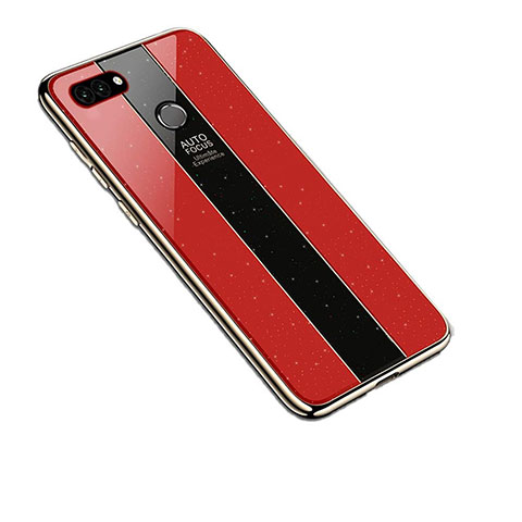 Custodia Silicone Specchio Laterale Cover per Huawei Enjoy 8 Plus Rosso