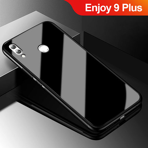 Custodia Silicone Specchio Laterale Cover per Huawei Enjoy 9 Plus Nero