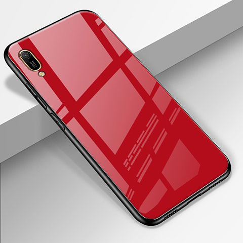 Custodia Silicone Specchio Laterale Cover per Huawei Enjoy 9e Rosso