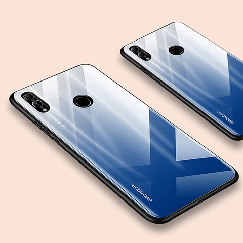 Custodia Silicone Specchio Laterale Cover per Huawei Honor 10 Lite Blu