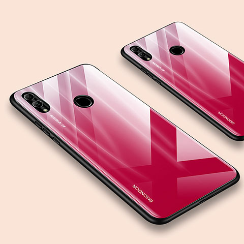 Custodia Silicone Specchio Laterale Cover per Huawei Honor 10 Lite Rosso