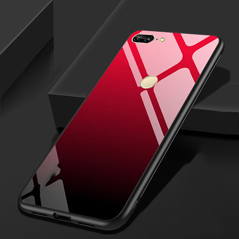 Custodia Silicone Specchio Laterale Cover per Huawei Honor 9 Lite Rosso