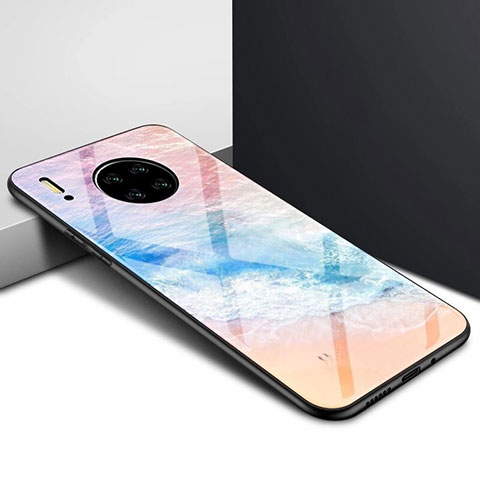 Custodia Silicone Specchio Laterale Cover per Huawei Mate 30 Pro 5G Arancione