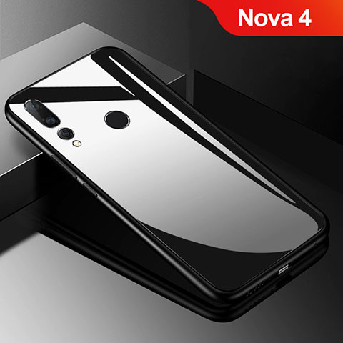 Custodia Silicone Specchio Laterale Cover per Huawei Nova 4 Nero