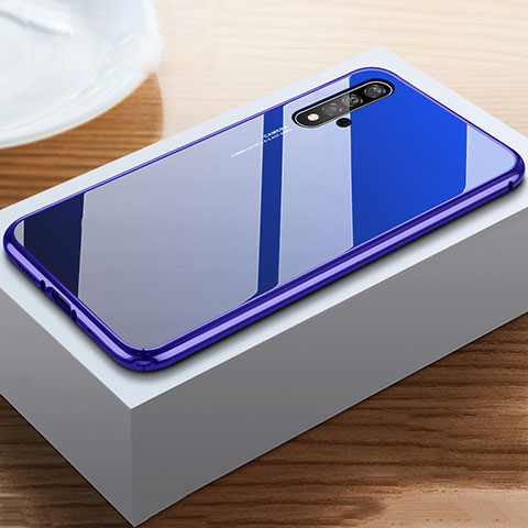 Custodia Silicone Specchio Laterale Cover per Huawei Nova 5T Blu