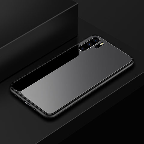 Custodia Silicone Specchio Laterale Cover per Huawei P30 Pro Nero