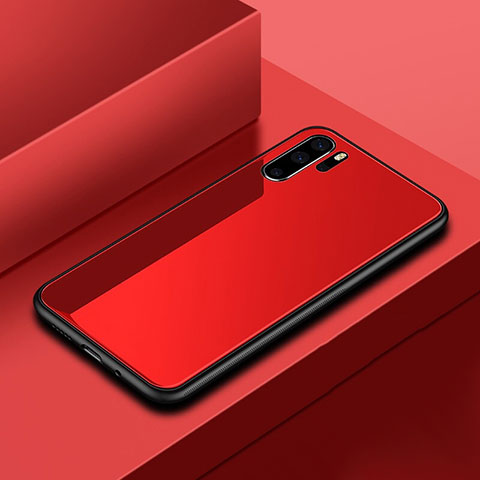Custodia Silicone Specchio Laterale Cover per Huawei P30 Pro New Edition Rosso