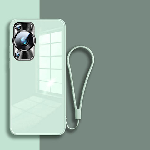 Custodia Silicone Specchio Laterale Cover per Huawei P60 Verde
