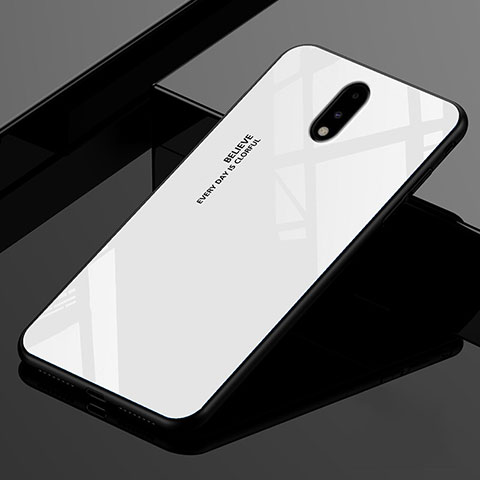Custodia Silicone Specchio Laterale Cover per OnePlus 7 Bianco