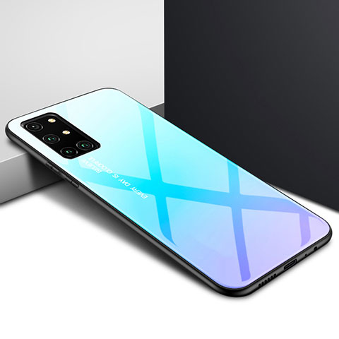 Custodia Silicone Specchio Laterale Cover per OnePlus 8T 5G Cielo Blu