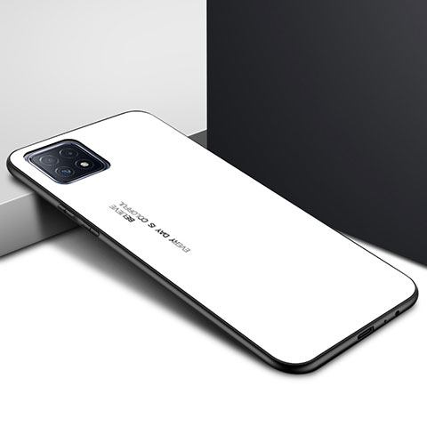 Custodia Silicone Specchio Laterale Cover per Oppo A73 5G Bianco