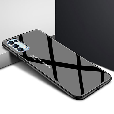 Custodia Silicone Specchio Laterale Cover per Oppo Find X3 Lite 5G Nero