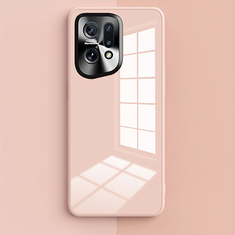 Custodia Silicone Specchio Laterale Cover per Oppo Find X5 Pro 5G Rosa