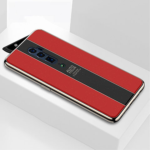 Custodia Silicone Specchio Laterale Cover per Oppo Reno 10X Zoom Rosso